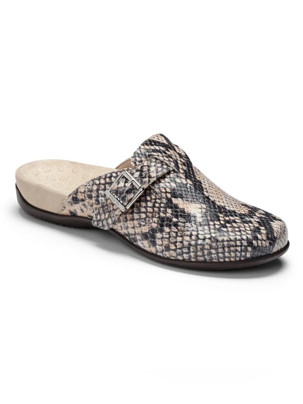 Women’s VIONIC Calgary mules- natural snake. Size 7